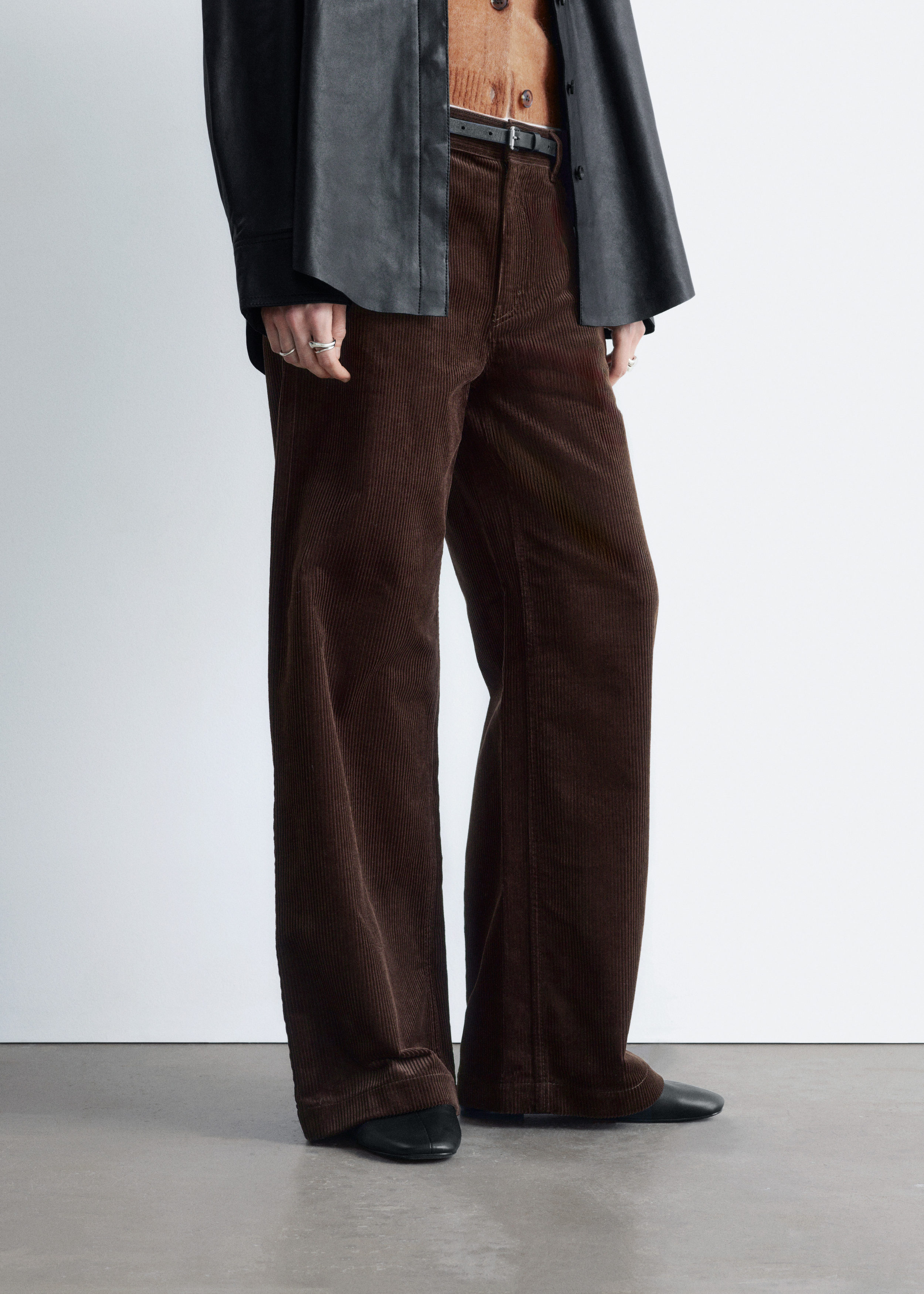 Wide-Leg Corduroy Trousers