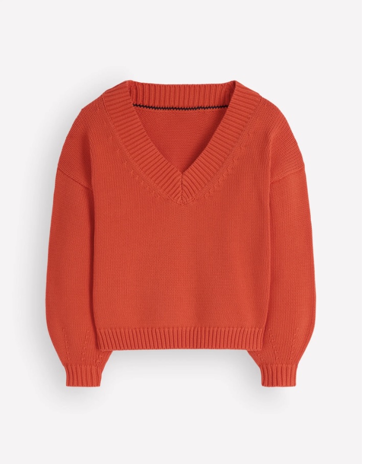 Boden, Lucy Cotton V-Neck Sweater