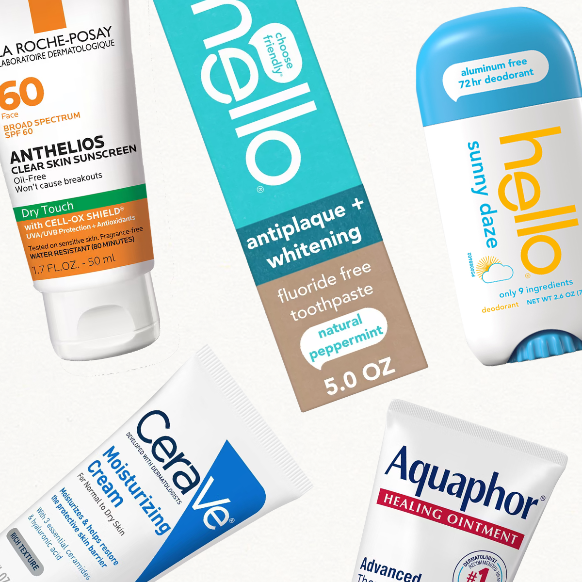 Drugstore beauty product collage