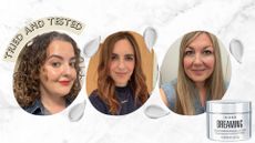 Images of three members of our beauty team - Rhiannon Derbyshire, Stephanie Maylor and Sarah Cooper-White - after reviewing the Color Wow Dreaming Hair Treatment