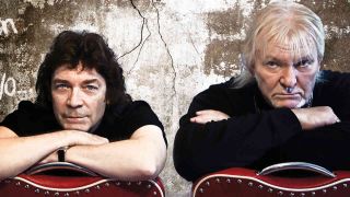 Squackett’s Steve Hackett and Chris Squire posing for a photograph