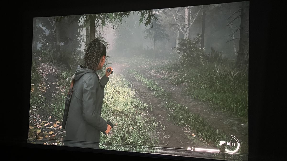 Alan Wake 2 running on Sony Bravia Projector 7