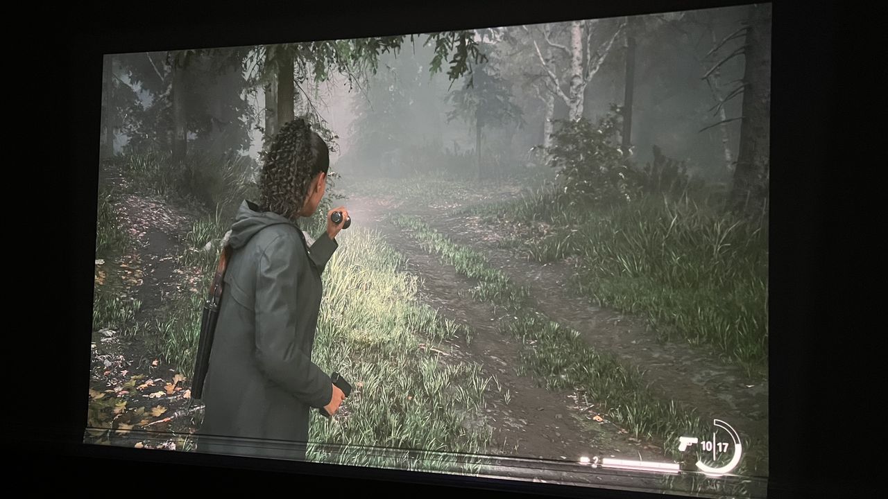 Alan Wake 2 running on Sony Bravia Projector 7