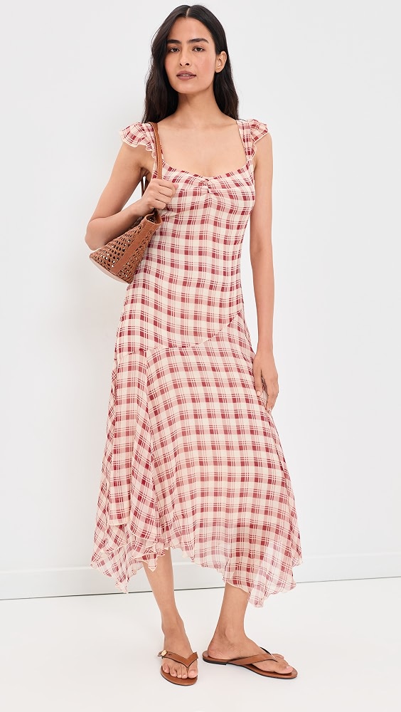 Zea Midi Dress - Sangre Check