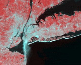 NASA's Terra Satellite show the fire plume from Manhattan
