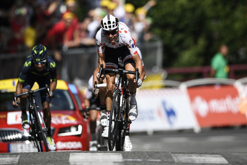 Warren Barguil sprints for the win during stage 13 at the Tour de France