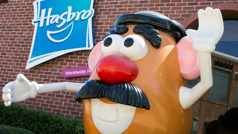 Hasbro Mr. Potato Head, The headquarters of toy maker Hasbro, with a giant Mr. Potato Head figure.