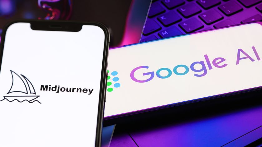 images of midjourney and google ai logos on phones