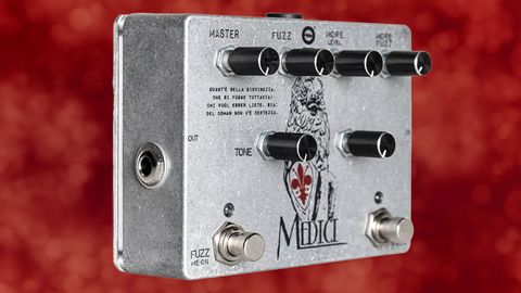 Dophix Medici More Fuzz pedal on red background