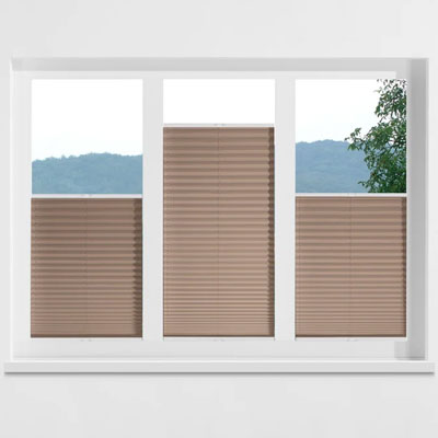 set of three brown pleated blinds from Wayfair