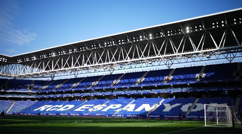 General view of Espanyol&#039;s RCDE Stadium in 2023.