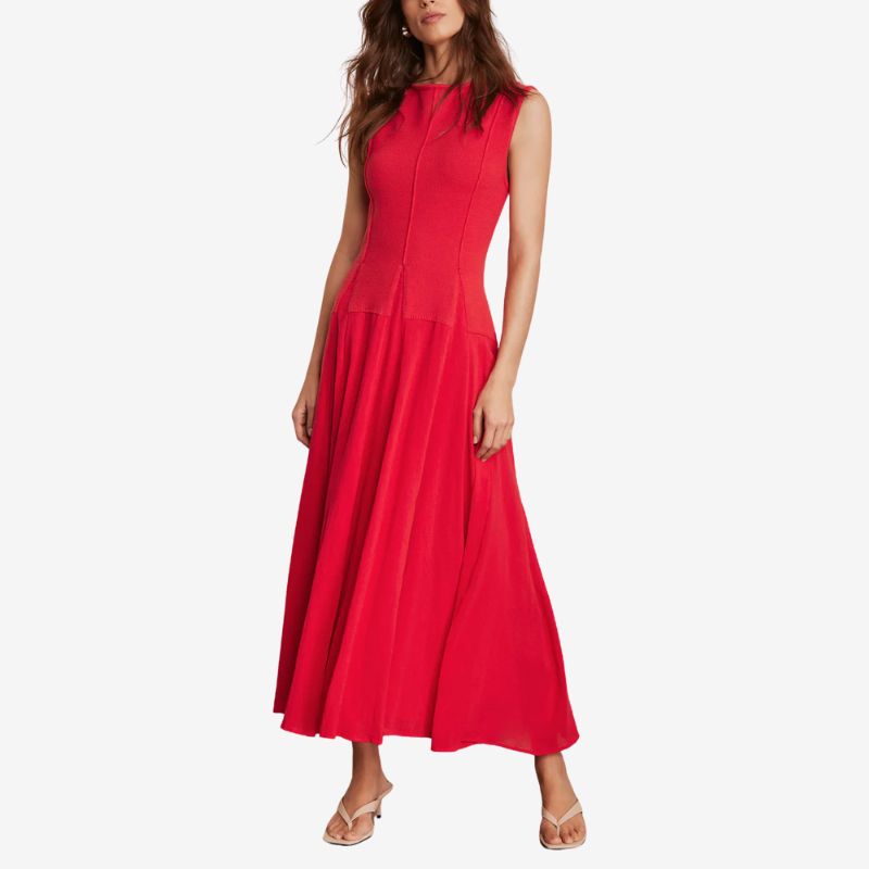 Image of long red dress