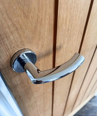 Silver shiny door handle