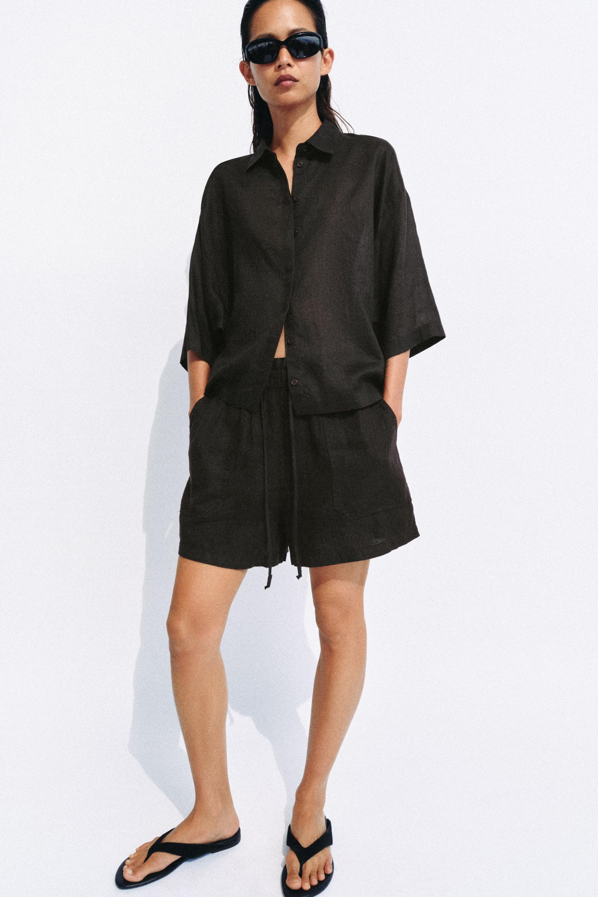 100% Linen Shorts Zw Collection