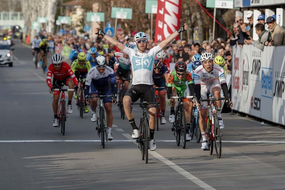 Chris Lawless (Team Sky) wins stage 3 of Settimana Internazionale Coppi e Bartali