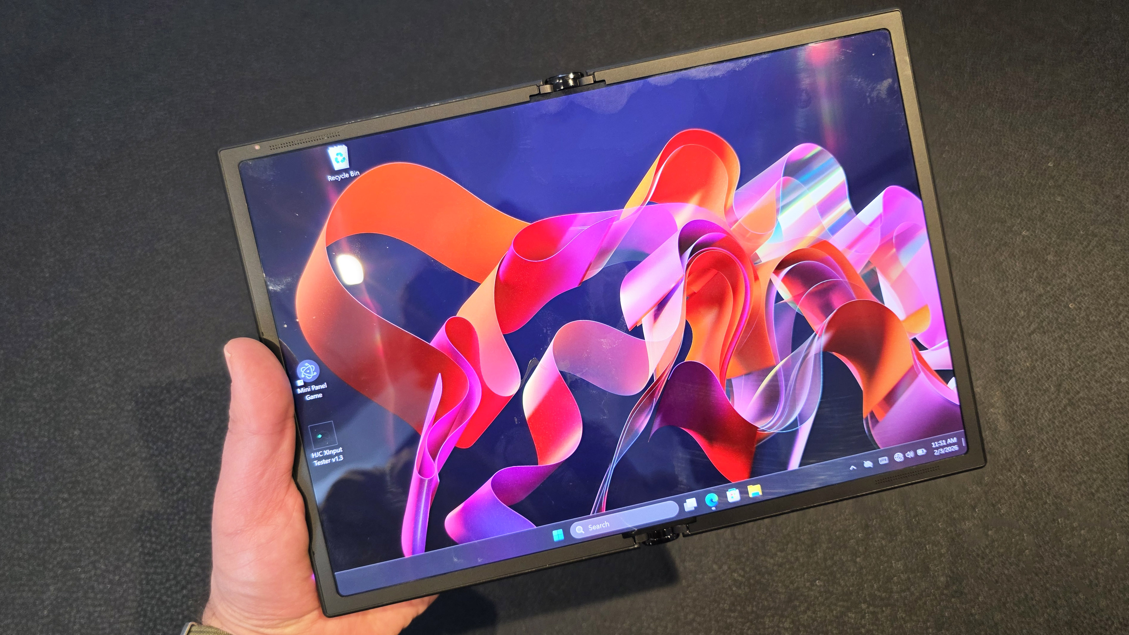 Photos of the concept device from Lenovo called the Legion Go Fold.