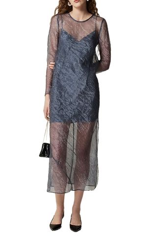 Collection Layered Sheath Dress in Textured Organza