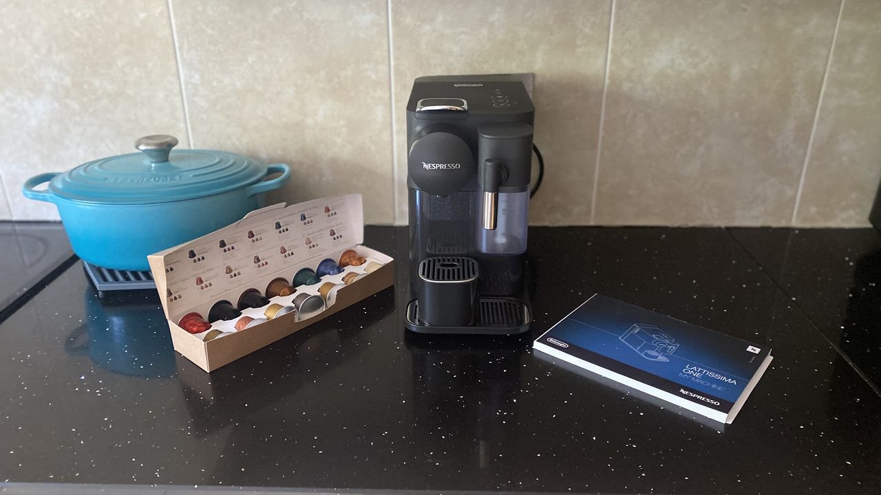 Delonghi Nespresso Latissima One on kitchen counter