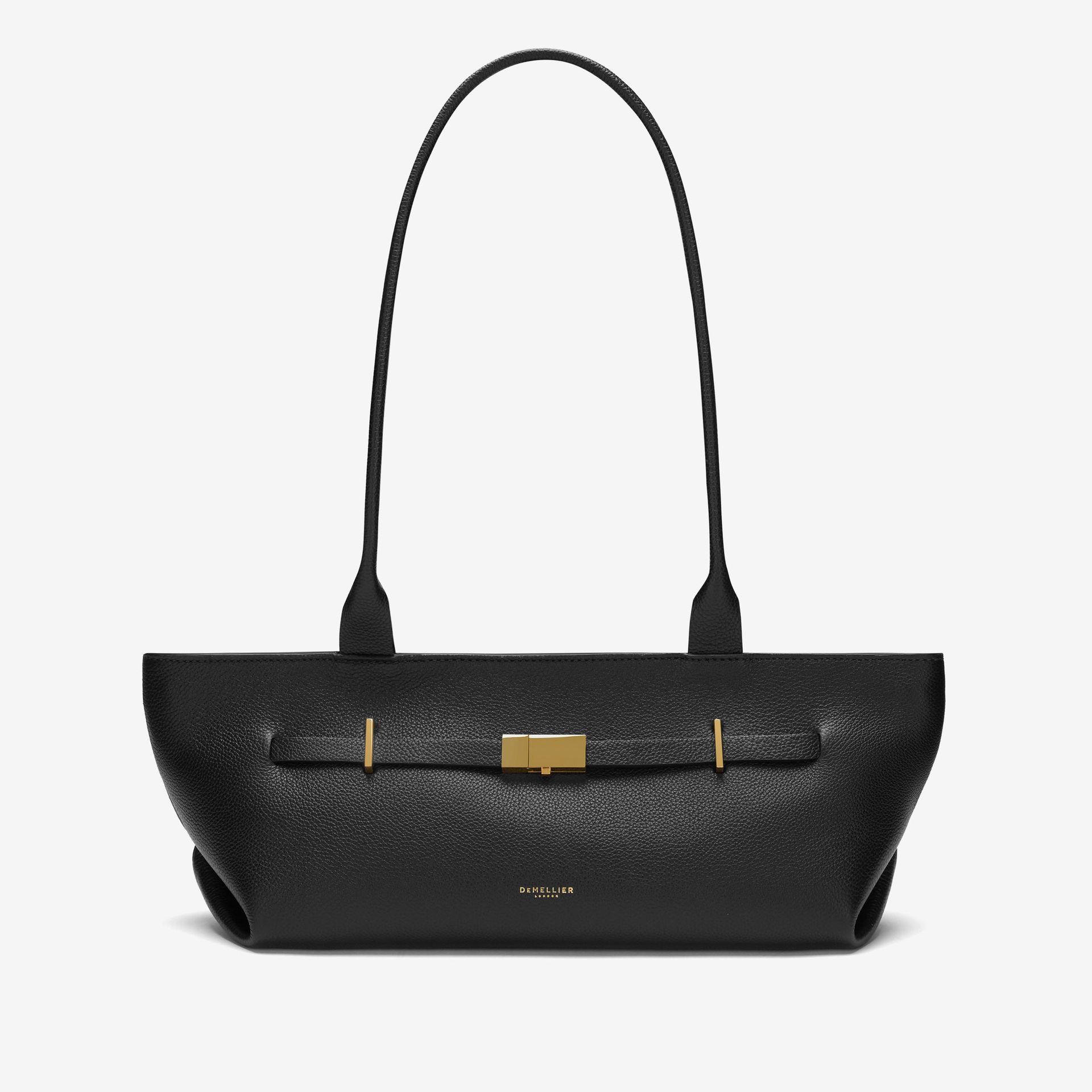 The New York Shoulder | Black Small Grain | Demellier