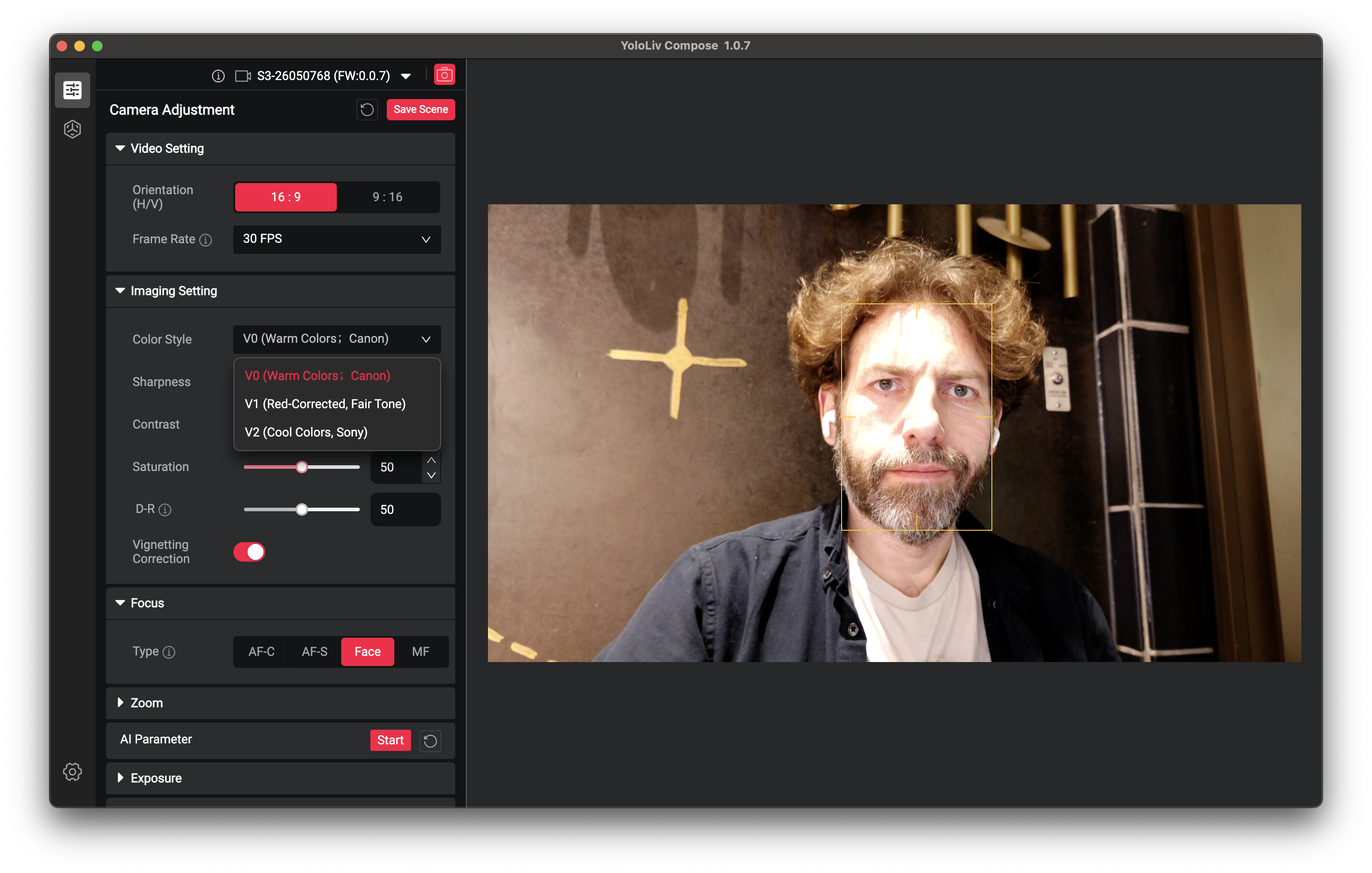 YoloCam S3 focus Mode