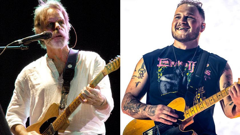 LEFT: Bob Weir of The Grateful Dead and Ratdog during Comes A Time: A Celebration of the Music &amp; Spirit of Jerry Garcia at The Greek Theater in Berkeley, California, United States. RIGHT: Zach Bryan performs during the Quittin Time tour at Nissan Stadium on June 29, 2024 in Nashville, Tennessee. 