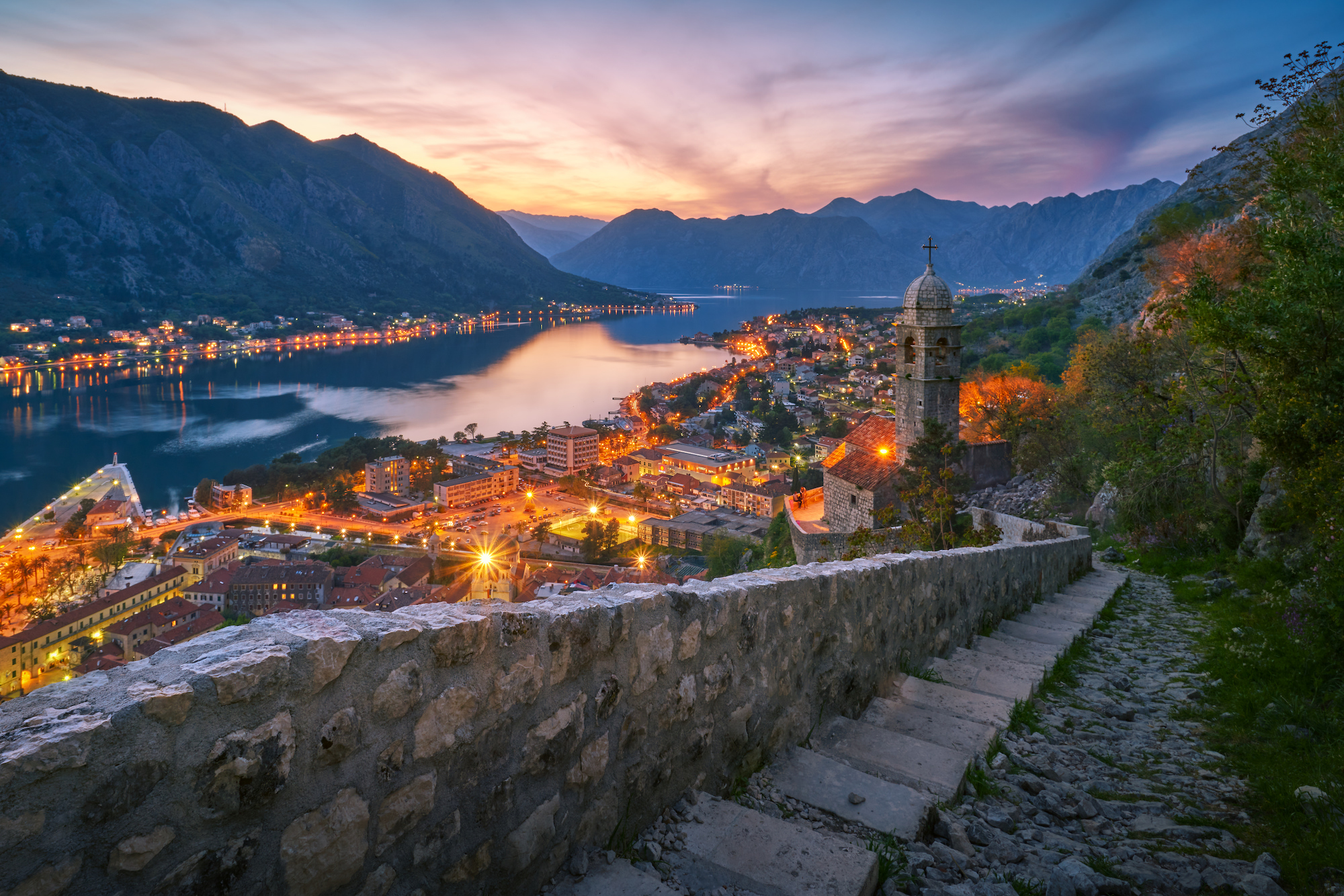 A view of the Bay of Kotor in Montenegro.