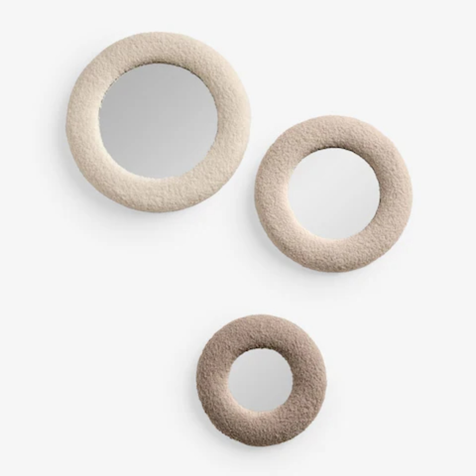 Next Set of 3 Neutral Boucle Mirrors
