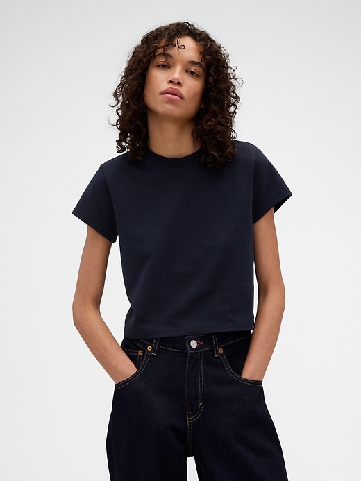 Gap &amp;times; Victoria Beckham Organic Cotton Logo Crop T-Shirt