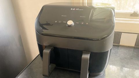 Instant Vortex Plus Dual Air Fryer being tested in writer's home