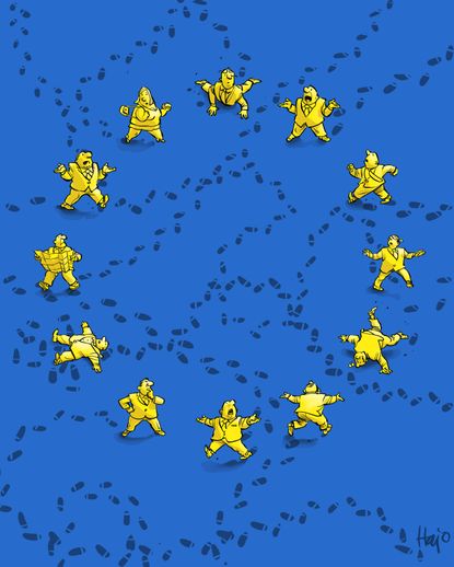 Political Cartoon U.S. European Union Theresa May resignation Brexit