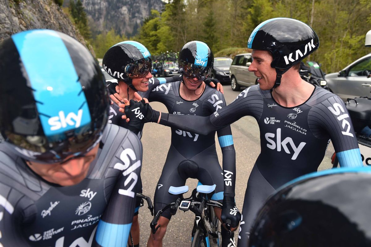 Sky celebrate their win