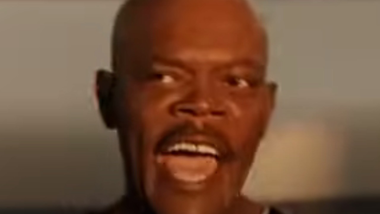 Samuel L. Jackson being tired of these MF snakes on this MF plane