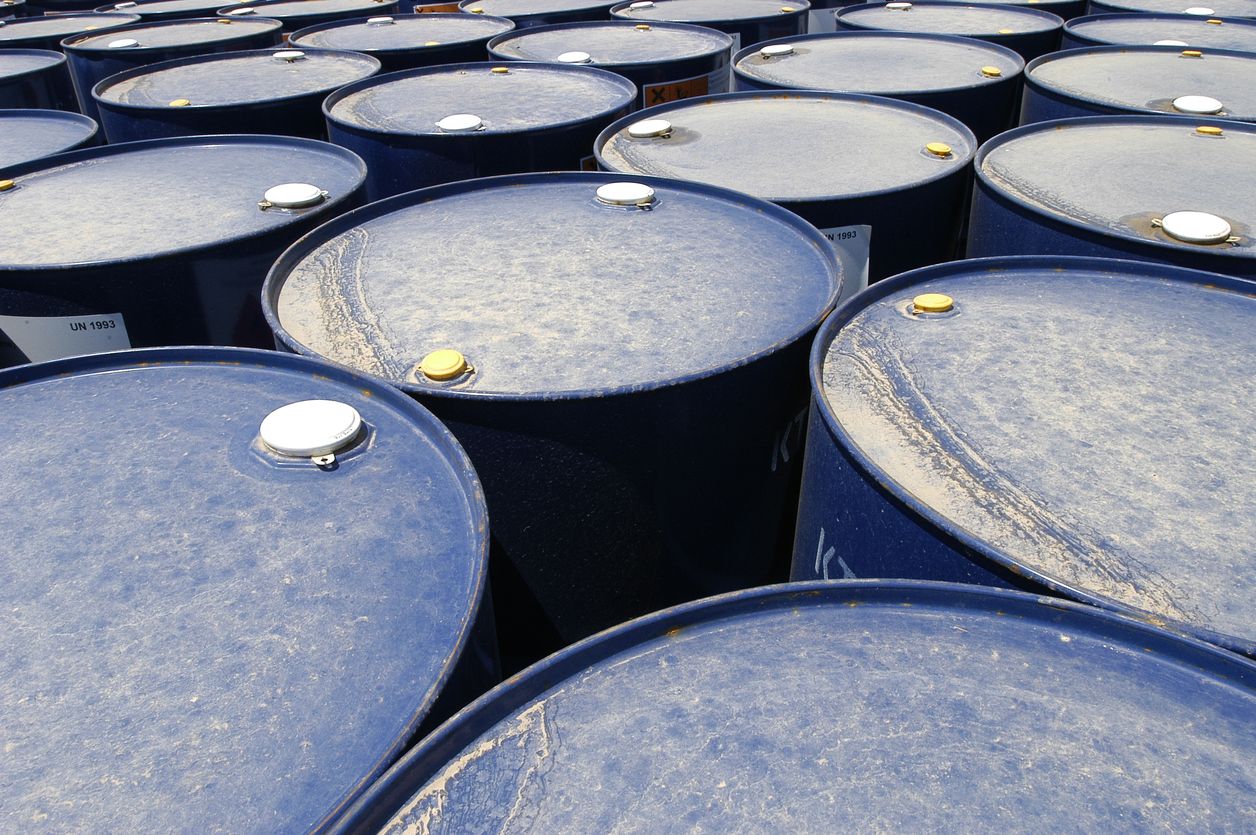 Oil barrels.