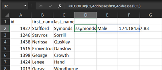 XLOOKUP end result with three columns