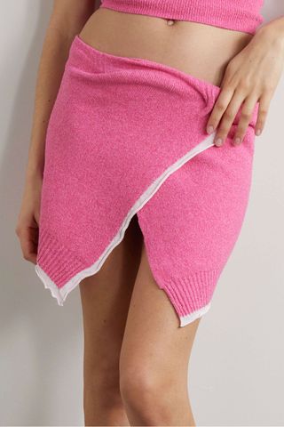 JACQUEMUS Bagnu cotton-blend terry wrap mini skirt