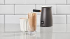Hotel Chocolat Velvetiser review: hot and cold chocolate drink on a kitchen counter