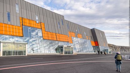 The exterior of the new terminal at Nuuk International Airport in Greenland.