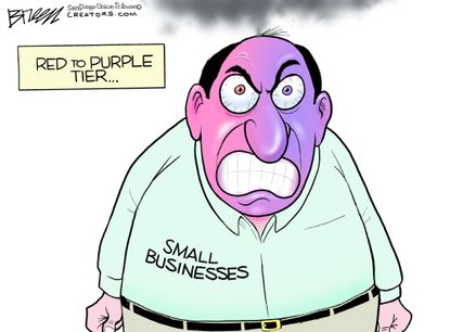 Editorial Cartoon U.S. Small business COVID