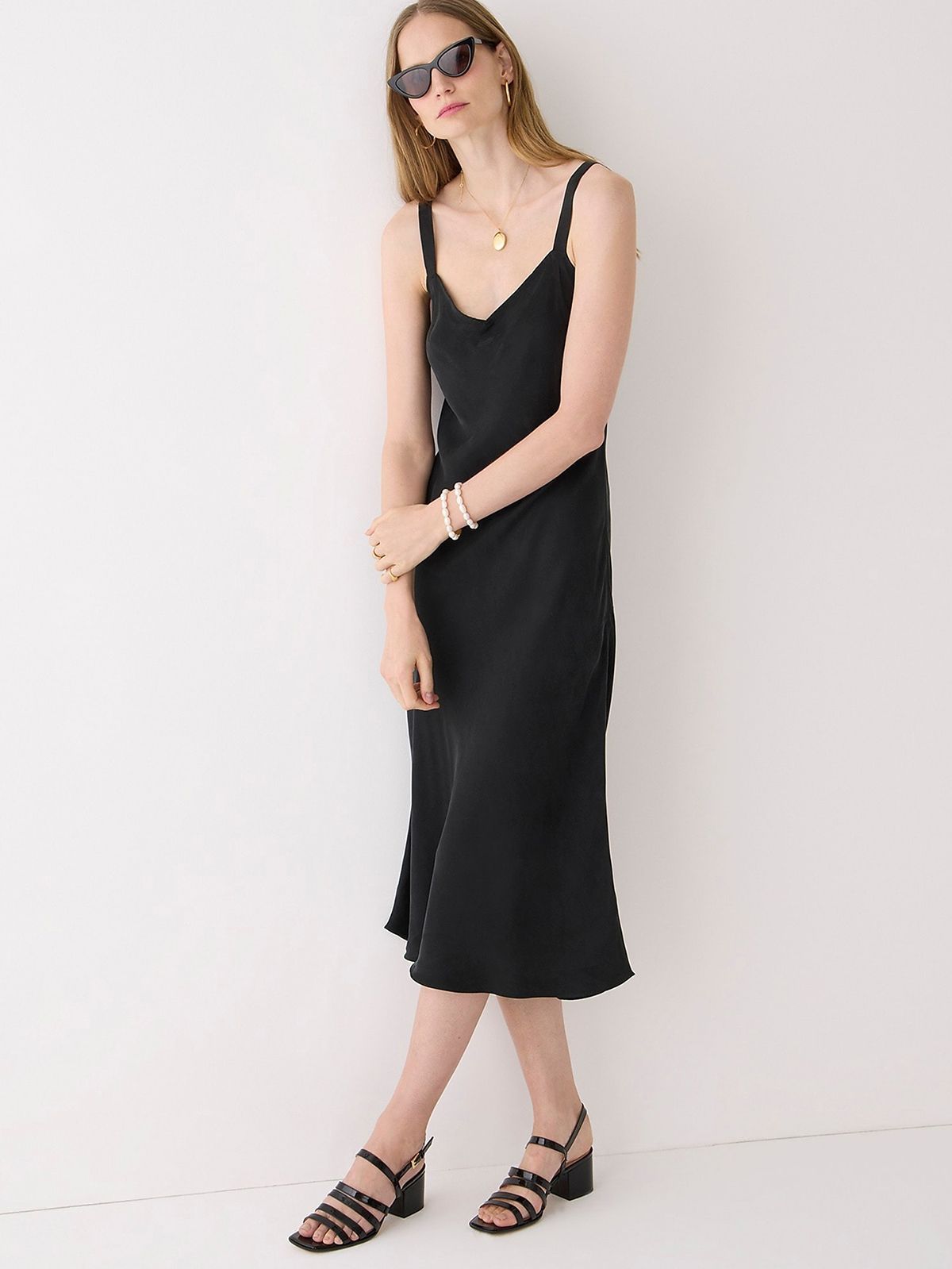 Gwyneth V-Neck Slip Dress in Cupro Blend