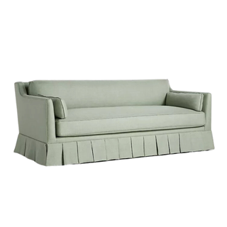 skirted green anthropologie sofa