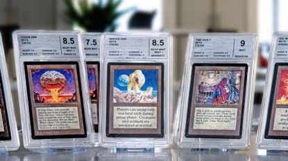 MTG cards in collector valuation boxes from Cardmarket