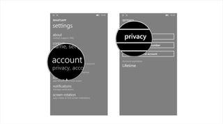 Tap account and tap privacy.