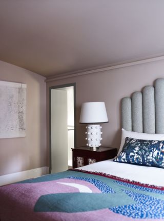 how to make a tiny apartment feel bigger with one paint color, pink bedroom by Gunter & Co