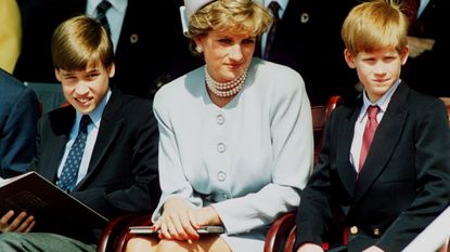 Princess Diana with Prince Harry and Prince William