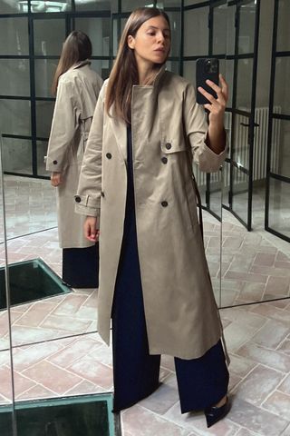 Long Belted Trench Coat