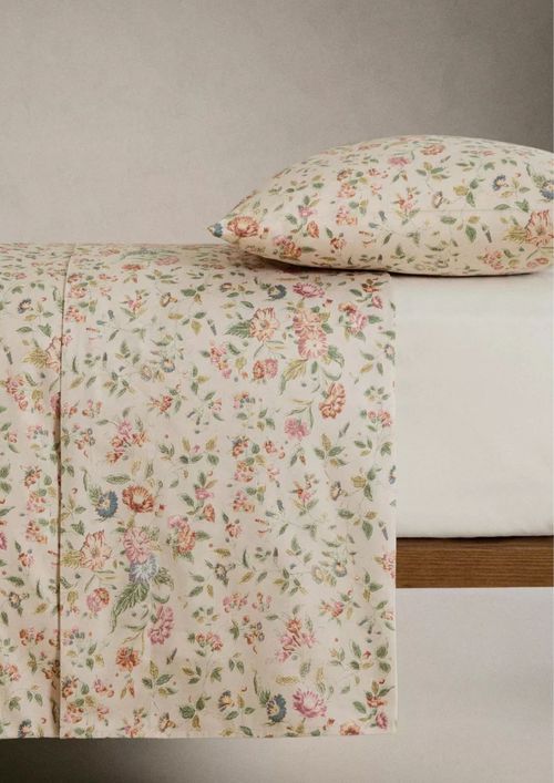 Floral Sateen Flat Sheet (300 Thread Count)
