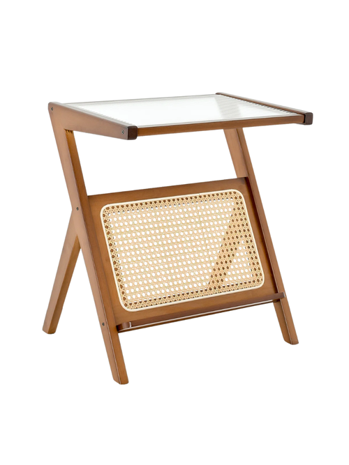 Cedro End Table With Magazine Stand