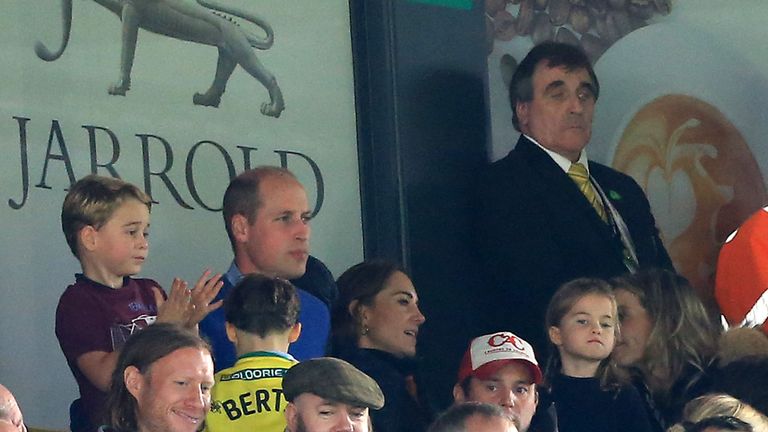 Prince George and Princess Charlotte at Aston Villa Game