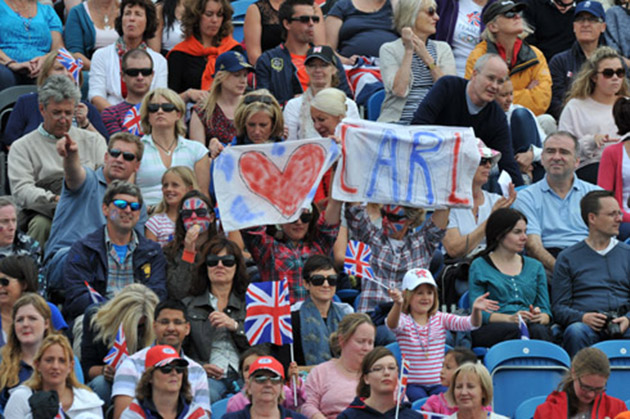 There was no doubt who these spectators were supporting…