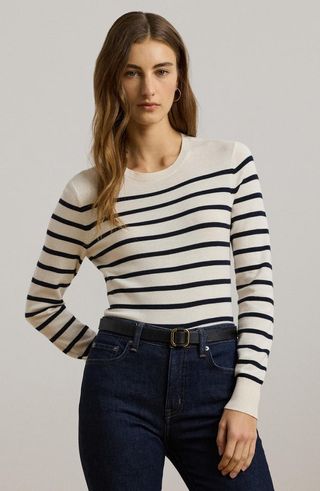 Stripe Cotton Blend Sweater